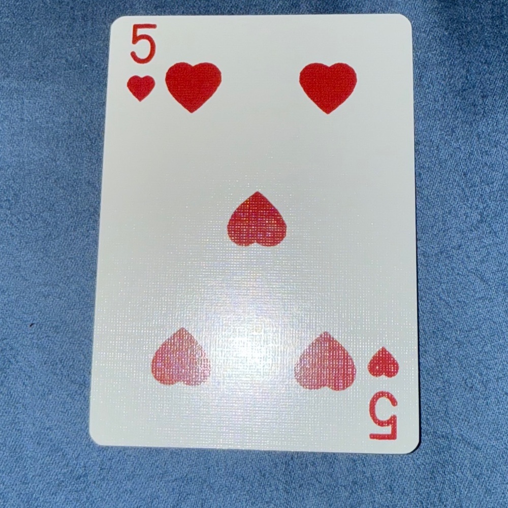 Coach Gold Trim Five of Hearts Playing Card
